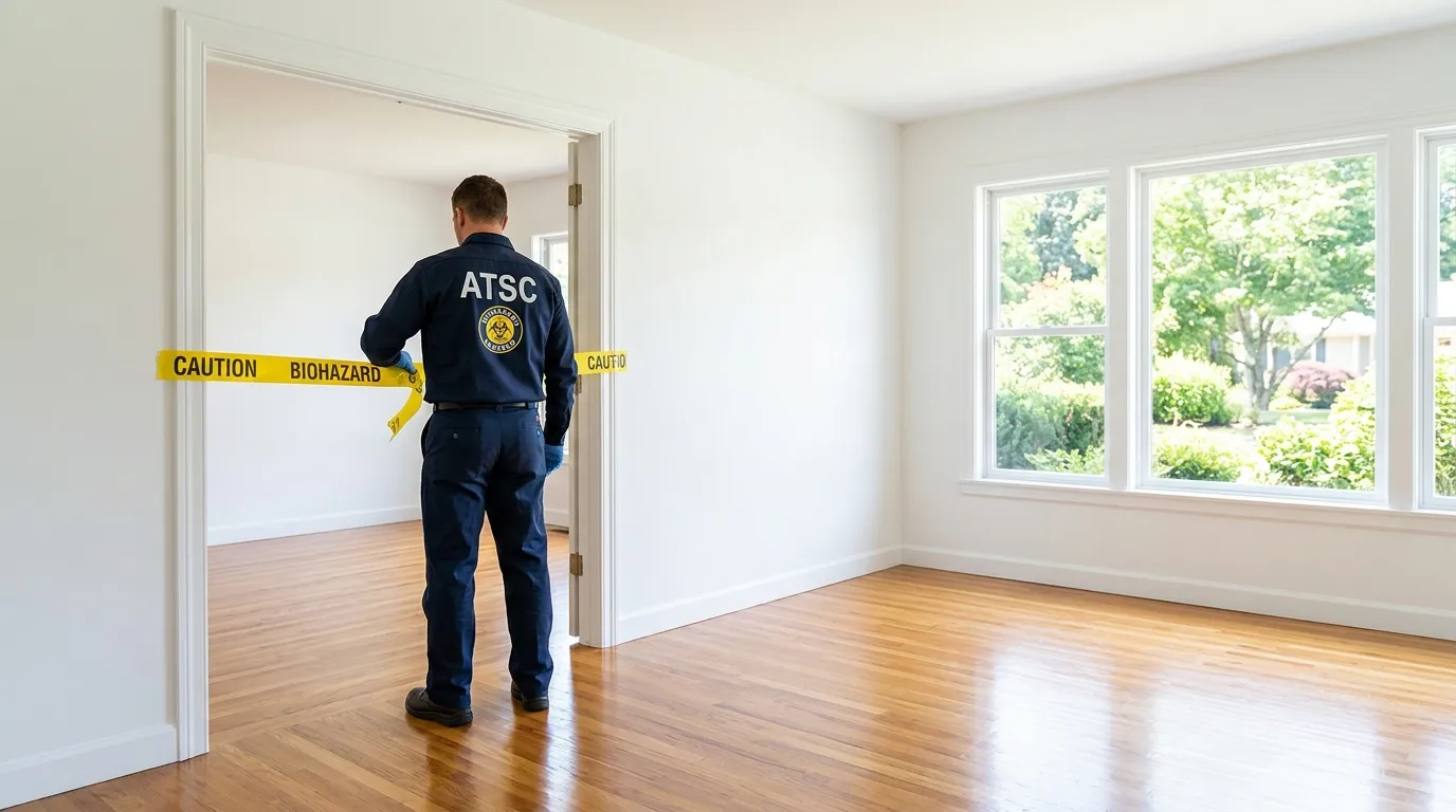 Certified biohazard cleanup crew performing Crime Scene Cleanup in Livingston